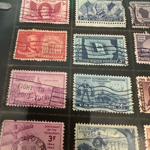 Vintage US Used 3c Stamp Mixed Americana, - Cancelled- - Picture 11 of 14